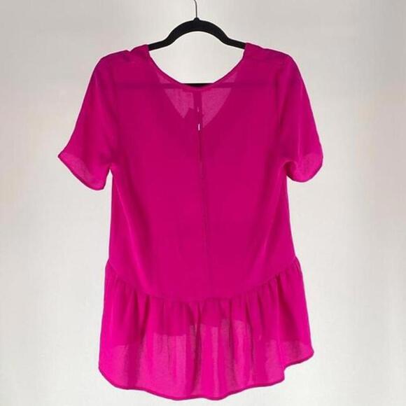 Chic Pink Peplum Top - Stylish & Comfortable - Picture 2 of 2